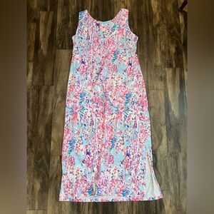 Floral Maxi Dress in Pink and Blue